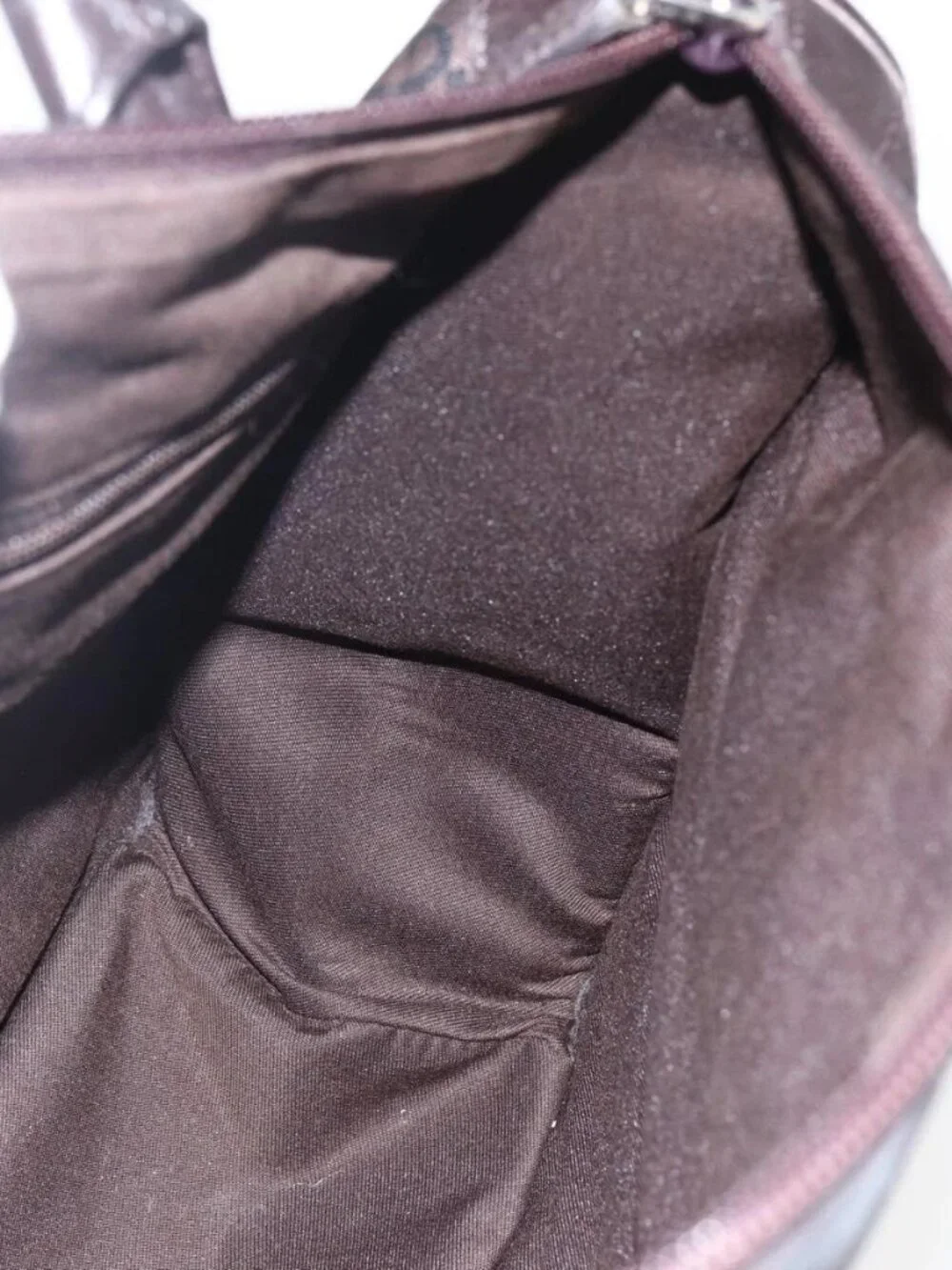 GUCCI GG Canvas Tote Bag Nylon outlet Dark Brown Silver 143742 Auth am10768 - Picture 12 of 16